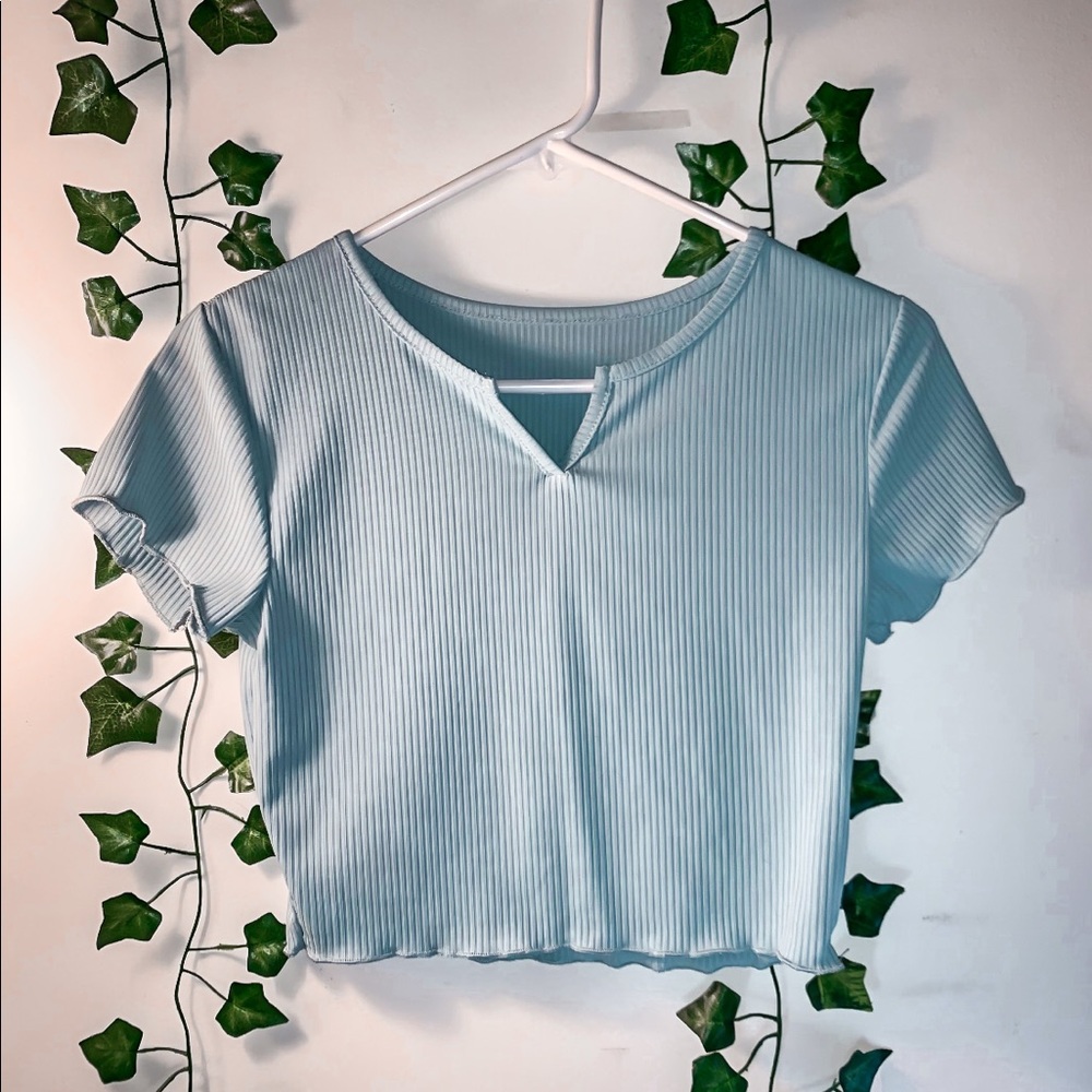 baby blue crop top